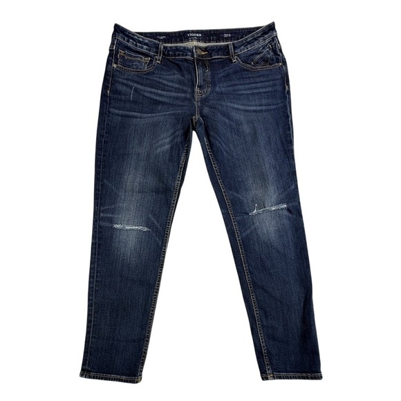 Vigoss Denim - Vigoss Jagger Skinny Jeans Womens 33x29 Dark Wash Stretch Distressed Denim